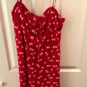 Red polka dot and floral dress from Princess Polly